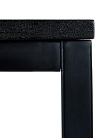 Eettafel Raw van mangohout, 180 x 90 cm, Tafelblad: massief mangohout, gebors, Frame: gepoedercoat metaal, Mangohout, zwart gelakt, B 180 x D 90 cm