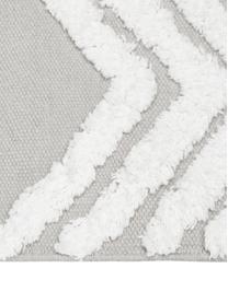 Handgewebter Baumwollteppich Ziggy mit erhabener Hoch-Tief-Struktur, 100% Baumwolle, Grau, B 80 x L 150 cm (Größe XS)