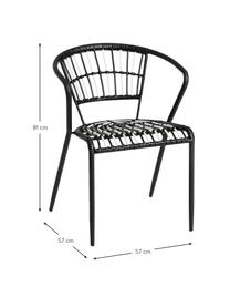Krzesło ogrodowe Mati, Stelaż: metal lakierowany, Czarny, S 57 x G 57 cm