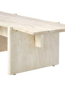 Travertin-Couchtisch Jovis in Beige, Tischplatte: Travertinstein, Beige, B 100 x H 33 cm