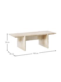 Tavolino da salotto in travertino Jovis, Travertino, legno, Larg. 100 x Alt. 33 cm