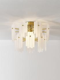 Grand plafonnier LED Alenia, Blanc, couleur laitonnée, Ø 57 x haut. 34 cm