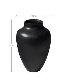 Handgefertigte Vase Latona, Steingut, Schwarz, matt, Ø 27 x H 41 cm