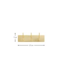 Perchero de pared de metal Haaoy, Metal recubierto, Dorado, An 27 x Al 6,9 cm