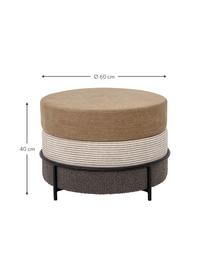 Hocker Como in Braun, Bezug: Polyester Der hochwertige, Beine: Metall, beschichtet, Webstoff Braun, Ø 60 x H 40 cm