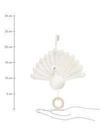 Spieluhr Peacock aus Bio-Baumwolle, Bezug: 100% Biobaumwolle, Cremeweiß, B 18 x H 24 cm