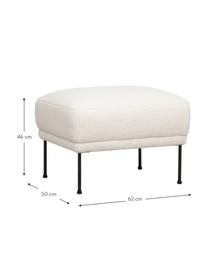 Sofa-Hocker Fluente aus Teddystoff, Bezug: 100 % Polyester (Teddyfel, Gestell: Massives Kiefernholz, FSC, Füße: Metall, pulverbeschichtet, Teddy Cremeweiß, B 62 x H 46 cm