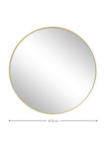 Ronde wandspiegel Ida met goudkleurig aluminium lijst, Lijst: gecoat aluminium, Goudkleurig, Ø 55 x D 3 cm