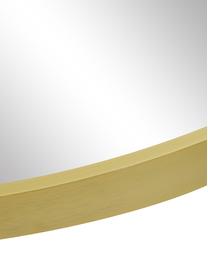 Specchio rotondo da parete con cornice in alluminio dorato Ida, Cornice: alluminio rivestito, Retro: pannelli di fibra a media, Superficie dello specchio: lastra di vetro, Dorato, Ø 55 cm x Prof. 3 cm