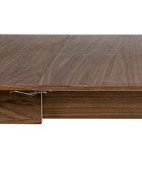 Mesa de comedor extensible de madera de nogal Glimps, Patas: madera de nogal maciza, Tablero: fibras de densidad media , Madera de nogal, An 120 - 162 x F 80 cm