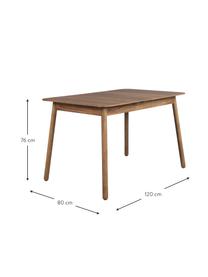 Tavolo allungabile in legno di noce Glimps 120 - 162 x 80 cm, Gambe: legno di noce massiccio, Legno di noce, Larg. 120 a 162 x Prof. 80 cm