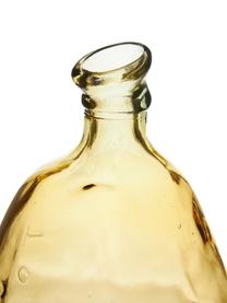 Jarrón botella de vidrio reciclado Dina, Vidrio reciclado con certificado GRS, Amarillo, Ø 26 x Al 47