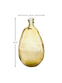 Recycelte Glas-Bodenvase Dina in Gelb, Recyceltes Glas, GRS-zertifiziert, Gelb, Ø 26 x H 47 cm