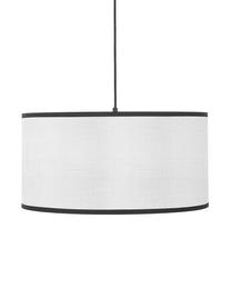 Závesná lampa s ľanovým tienidlom Claudette, Krémová, čierna, Ø 50 x V 25 cm