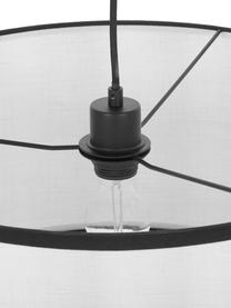 Závesná lampa s ľanovým tienidlom Claudette, Krémová, čierna, Ø 50 x V 25 cm