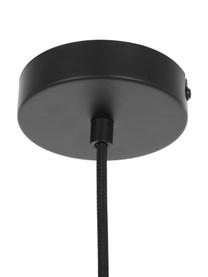 Závesná lampa s ľanovým tienidlom Claudette, Krémová, čierna, Ø 50 x V 25 cm