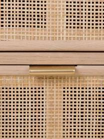 Mueble TV de madera Cayetana, Estructura: tablero de fibras de dens, Patas: madera de bambú pintada, Madera clara, An 120 x Al 60 cm