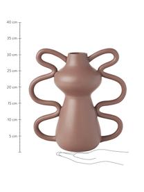 Design-Vase Luvi in organischer Form, Steingut, Braun, Ø 6 x H 32 cm