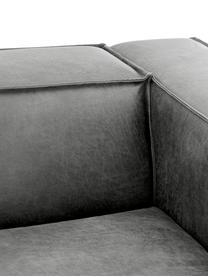 Sofá de cuero Abigail (3 plazas), Tapizado: tejido de cuero (70% cuer, Patas: metal pintado, Cuero gris oscuro, An 230 x F 95 cm