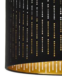 Deckenleuchte Varillas in Schwarz-Gold, Lampenschirm: Textil, Kunststoff, Schwarz, Goldfarben, Ø 48 x H 22 cm