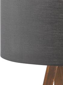 Lámpara de pie trípode de madera maciza Jake, estilo escandinavo, Pantalla: algodón, Cable: plástico, Negro, Ø 60 x Al 150 cm