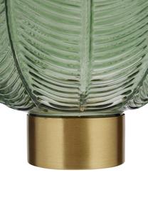 Glas-Vase Mickey mit Messingsockel, Vase: Glas, Sockel: Messing, Vase: Grün, transparentSockel: Messing, Ø 20 x H 21 cm