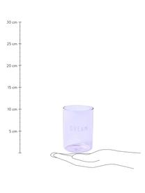 Designer Wasserglas Favourite DREAM in Lila mit Schriftzug, Borosilikatglas, Lila (Dream), Ø 8 x H 11 cm, 350 ml