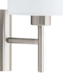 Aplique Mick, estilo clásico, Pantalla: tela, Estructura: metal niquelado, Blanco, plateado, F 18 x Al 31 cm