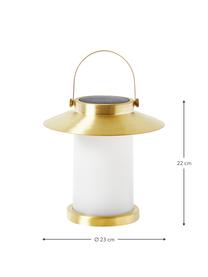 Mobiele dimbare outdoor tafellamp, Diffuser: kunststof, Goudkleurig, Ø 23 x H 22 cm