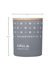 Geurkaars Fjäll (heidekruid, tijm & bessen), Houder: glas, Deksel: berkenhout, Doos: karton, Heidekleurig, tijm, bessen, Ø 6 x H 8 cm