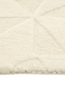 Alfombra artesnal de lana Rory, Parte superior: 100% lana, Reverso: 100% algodón, Blanco, An 80 x L 150 cm (Tamaño XS)