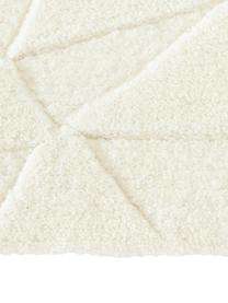 Tappeto in lana taftato a mano con struttura alta-bassa Rory, Retro: 100% cotone Il materiale , Bianco crema, Larg. 80 x Lung. 150 cm (taglia XS)