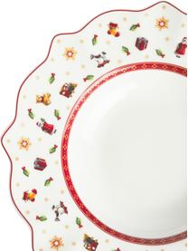 Geschirr-Set Delight aus Porzellan, 4 Personen (12-tlg.), Premium Porzellan, Weiß, Rot, gemustert, Set mit verschiedenen Größen