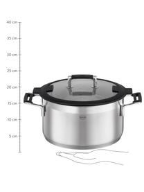 Set 4 pentole in acciaio inox Silence Pro, Coperchio: vetro, silicone, Argentato, nero, Set in varie misure