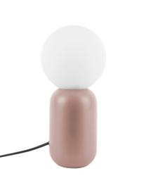 Klein nachtlampje Gala van opaalglas, Lampenkap: opaalglas, Lampvoet: gecoat metaal, Roze, wit, Ø 15 x H 32 cm