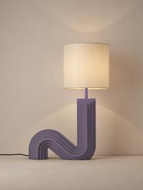 Lampe à poser design Luomo, Blanc cassé, lilas, Ø 24 x haut. 61 cm
