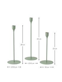 Kerzenhalter-Set Malte, 3-tlg., Metall, beschichtet, Grün, Set mit verschiedenen Größen
