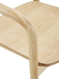 Chaise à accoudoirs bois massif Angelina, Brun, larg. 57 x prof. 57 cm