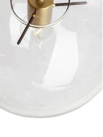 Kleine Pendelleuchte Mirale mit Glasschirm, Lampenschirm: Glas, Baldachin: Kunststoff, Messingfarben, Transparent, Ø 25 x H 26 cm