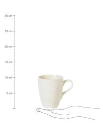Handgemachte Steingut-Tassen Nordic Vanilla in Cremeweiß gesprenkelt, 6 Stück, Steingut, Cremeweiß, gesprenkelt, Ø 8 x H 10 cm, 250 ml