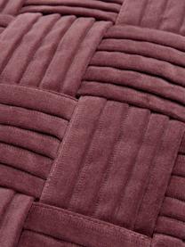 Sametový povlak na polštář se strukturálním vzorem Sina, Samet (100 % bavlna), Vínově červená, Š 30 cm, D 50 cm