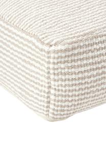 Cojín de suelo de algodón a rayas Carmelo, Funda: 100% algodón, Beige, blanco, An 60 x Al 20 cm