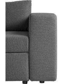 Grote slaapbank Noah (4-zits) met opbergruimte, Bekleding: polyester, Frame: grenenhout, Frame: massief beukenhout, FSC-g, Poten: kunststof, Geweven stof donkergrijs, B 343 x D 180 cm, hoekdeel links
