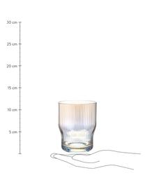 Vasos soplados artesanalmente con relieve Juno, 4 uds., Vidrio, Transparente, Ø 9 x Al 11 cm