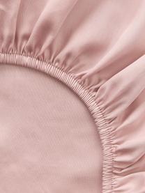 Lenzuolo con angoli boxspring in raso di cotone Comfort, Rosa, Larg. 90 x Lung. 200 cm, alt. 35 cm