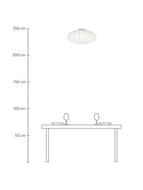Deckenleuchte Mamsell aus Stoff, Lampenschirm: 60 % Polyester, 40 % Rayo, Baldachin: Metall, Weiß, Ø 55 x H 26 cm