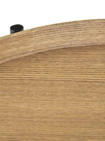 Holz-Beistelltisch Renee mit Eschenholzfurnier, Gestell: Metall, pulverbeschichtet, Eschenholz, Ø 44 x H 49 cm