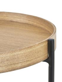 Mesa auxiliar de madera Renee, Tablero: fibras de densidad media , Estructura: metal con pintura en polv, Fresno, Ø 44 x Al 49 cm