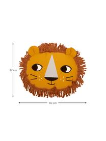 Cojín Lion, con relleno, Funda: 100% algodón, Amarillo, marrón, An 40 x L 32 cm