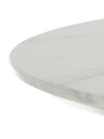 Mesa de comedor redonda Karla, tablero en aspecto mármol, Ø 90 cm, Tablero: fibras de densidad media , Estructura: metal con pintura en polv, Mármol blanco, dorado, Ø 90 x Al 75 cm